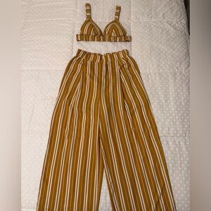 Striped Mustard Pants & Top Set